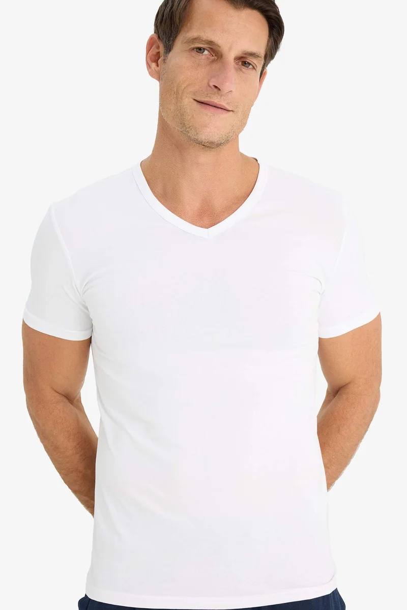 ديفاكتو Slim Fit Short Sleeve Knitted Tops