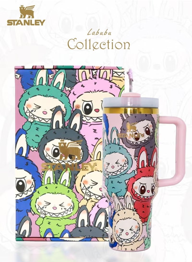 Stanley كوب ستانلي × لابوبو المحدود الإصدار – 40 أونصة كوب سفر معزول، تصميم لطيف قابل للجمع - Image 1