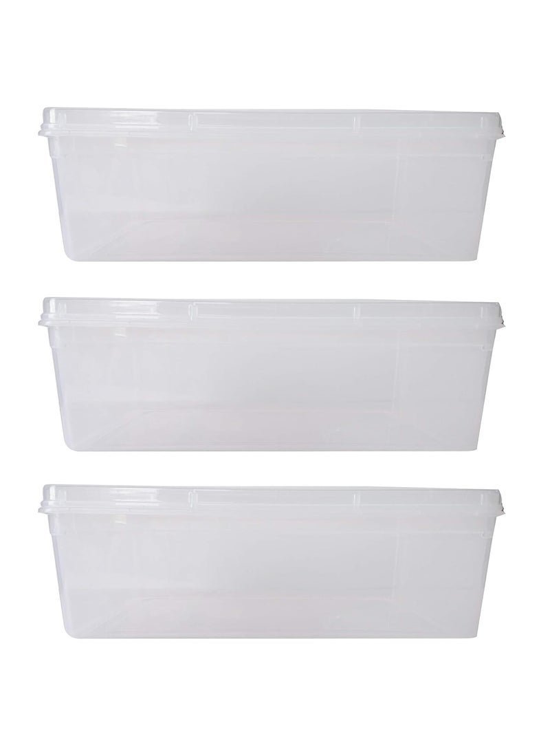 AL'WAHHAB ALWAHHAB Clear Plastic Extra Large Storage Boxes Set of 3 15x10x5 inches Transparent Sturdy Fully Detachable Lid  - Image 2