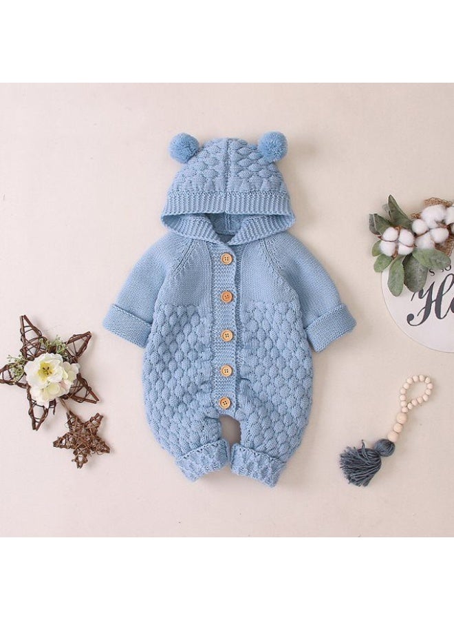 Knitted Baby Bodysuit - Newborn Cotton Crochet Romper