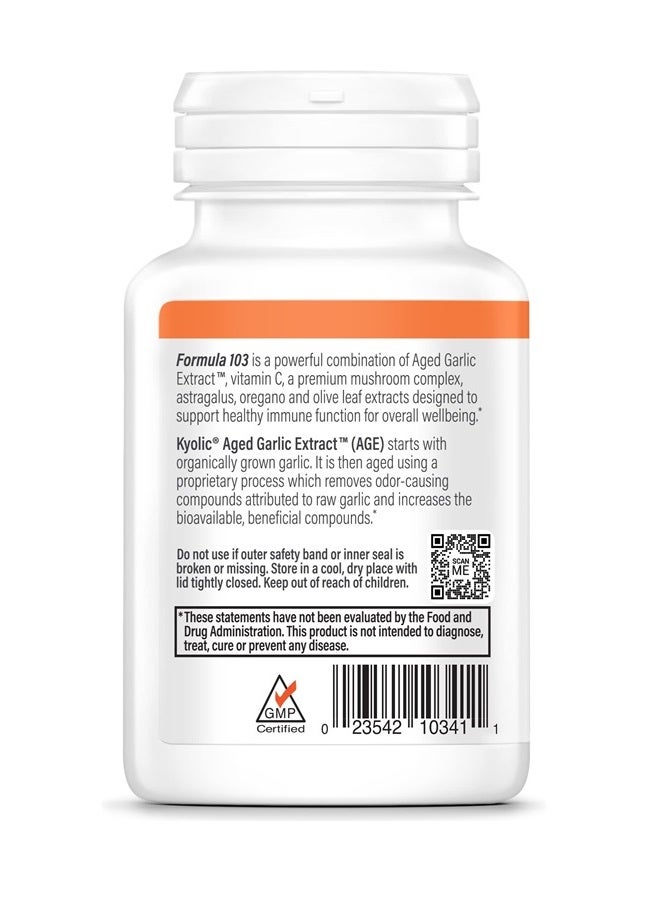 kyolic Aged Garlic Extract Formula 103 Immune Support, 100 Capsules (Packaging May Vary) - Image 2