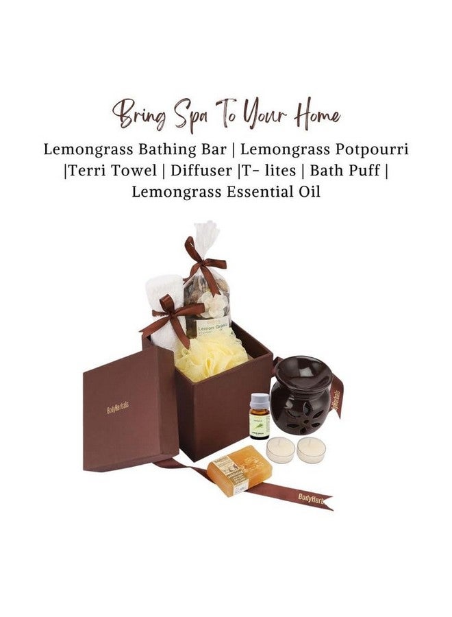 BodyHerbals Lemongrass Soap Spa Gift Set For Women And Men| Bath And Body Care Kit With Spa Accessories | Gift Box Hamper For Couple| 7 Pcs| Luxury Gift For Birthdays, Anniversaries, Christmas And Special Celebrations| 100 % Vegan - Image 2