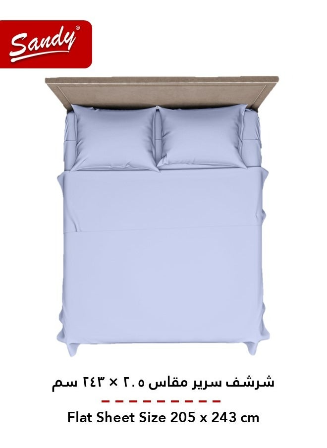 Sandy Sandy Premium Hotel Quality Flat Sheet and Pillow Cases, Bed Sheet 3 Pieces Set, Soft & Breathable and Cooling, Full Size 243 x 205 cm, Light Blue  - Image 3