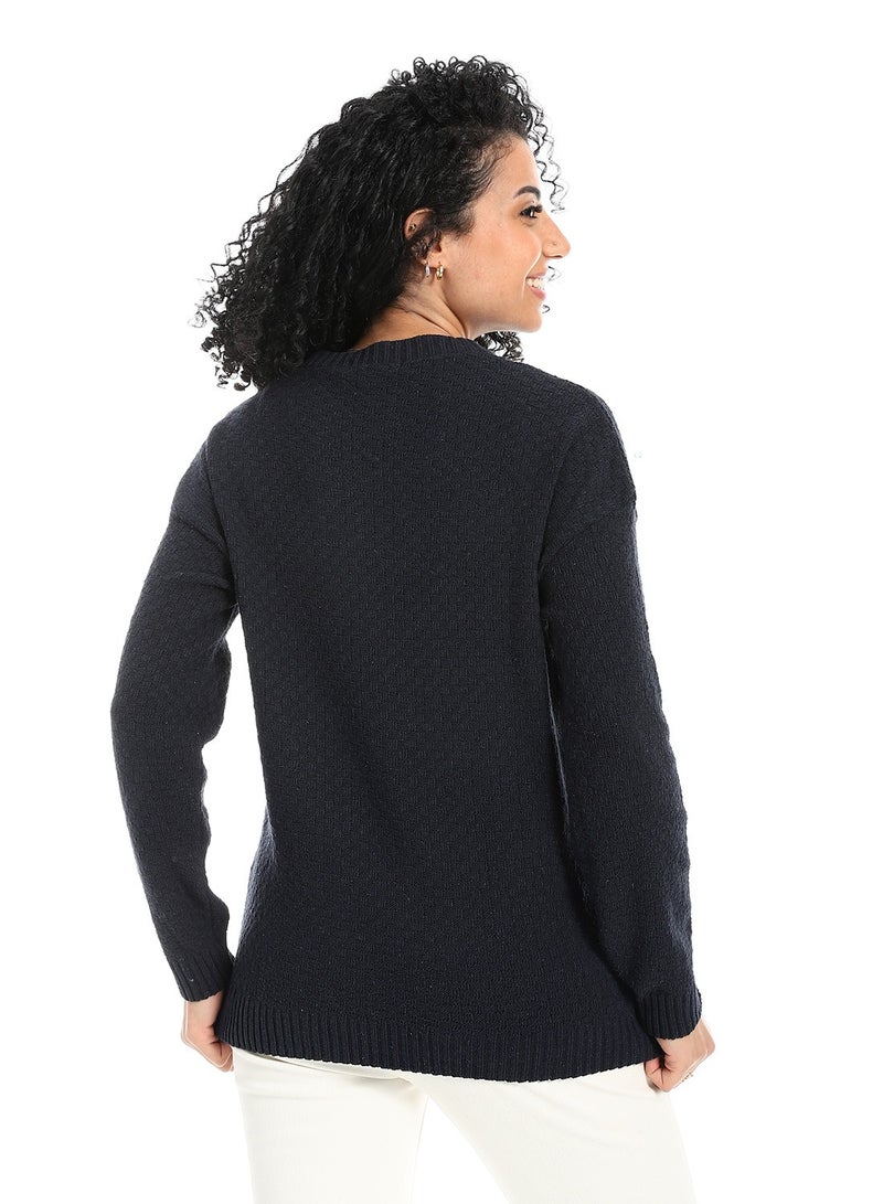 سيزار بلوفر صوف حريمي طويل مزود بتصمميات متعددة - Image 4