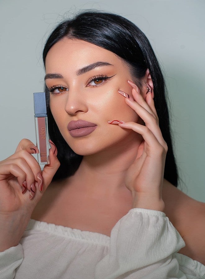 ADEN - 2 in 1 - Matte Liquid Lipstick & Lip liner Set - 7ML - Non-Smudge & Quick Drying - Highly Pigmented - Long Duration with Hydration - Made in Italy (02 Chocolate Milk) - Image 1