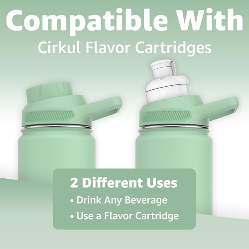Chill Oasis Water Bottle | Compatible With Popular Flavor Cartridges | BPA Free, Leak Proof, Double-Walled Vacuum Insulated Stainless Steel, and Dishwasher Safe | Cold for 24 Hours (Sage, 12oz) - Image 2