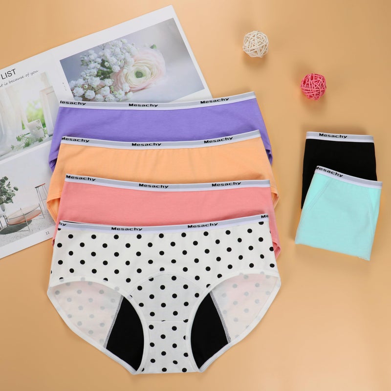Mesachy Girls Period Underwear Period Panties for Teens Menstrual Leakproof Protective Cotton Briefs - Image 2