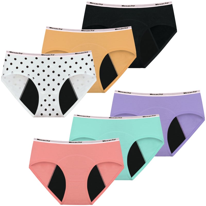 Mesachy Girls Period Underwear Period Panties for Teens Menstrual Leakproof Protective Cotton Briefs - Image 1