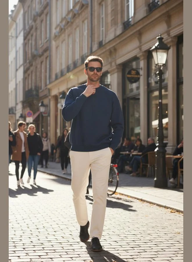 Buratti Buratti Regular Fit Crew Neck Cotton Fleece Lined Soft Brushed Sweatshirt Men's SWEAT 5905255