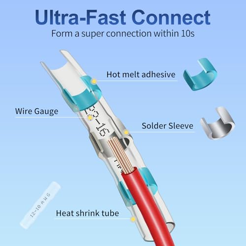 ZIPCCI 120Pcs Solder Seal Wire Connectors - Heat Shrink Butt Connectors Kit for Electrical Wiring - Image 3