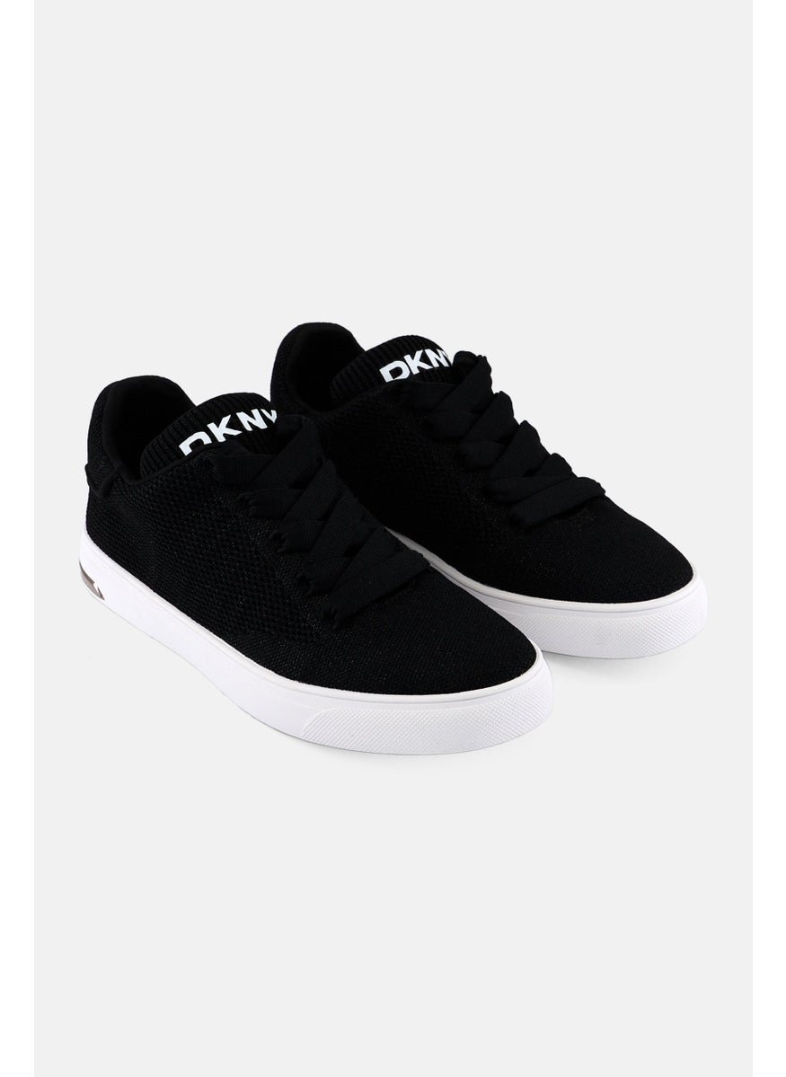 DKNY - Women Abeni Knit Lace Up Shoes, Black - Image 1