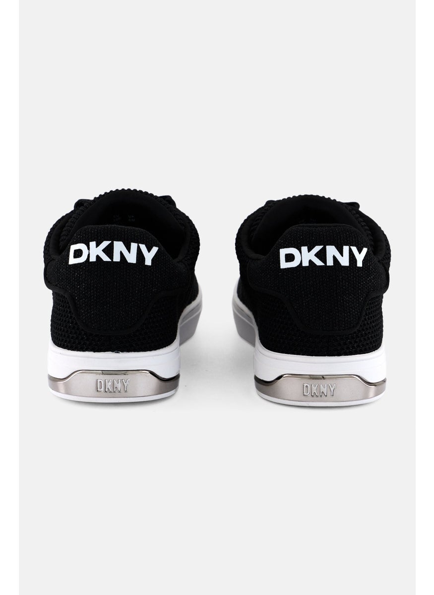 DKNY - Women Abeni Knit Lace Up Shoes, Black - Image 1