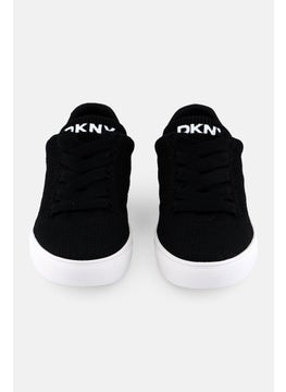 DKNY Women Abeni Knit Lace Up Shoes, Black  - Image 4