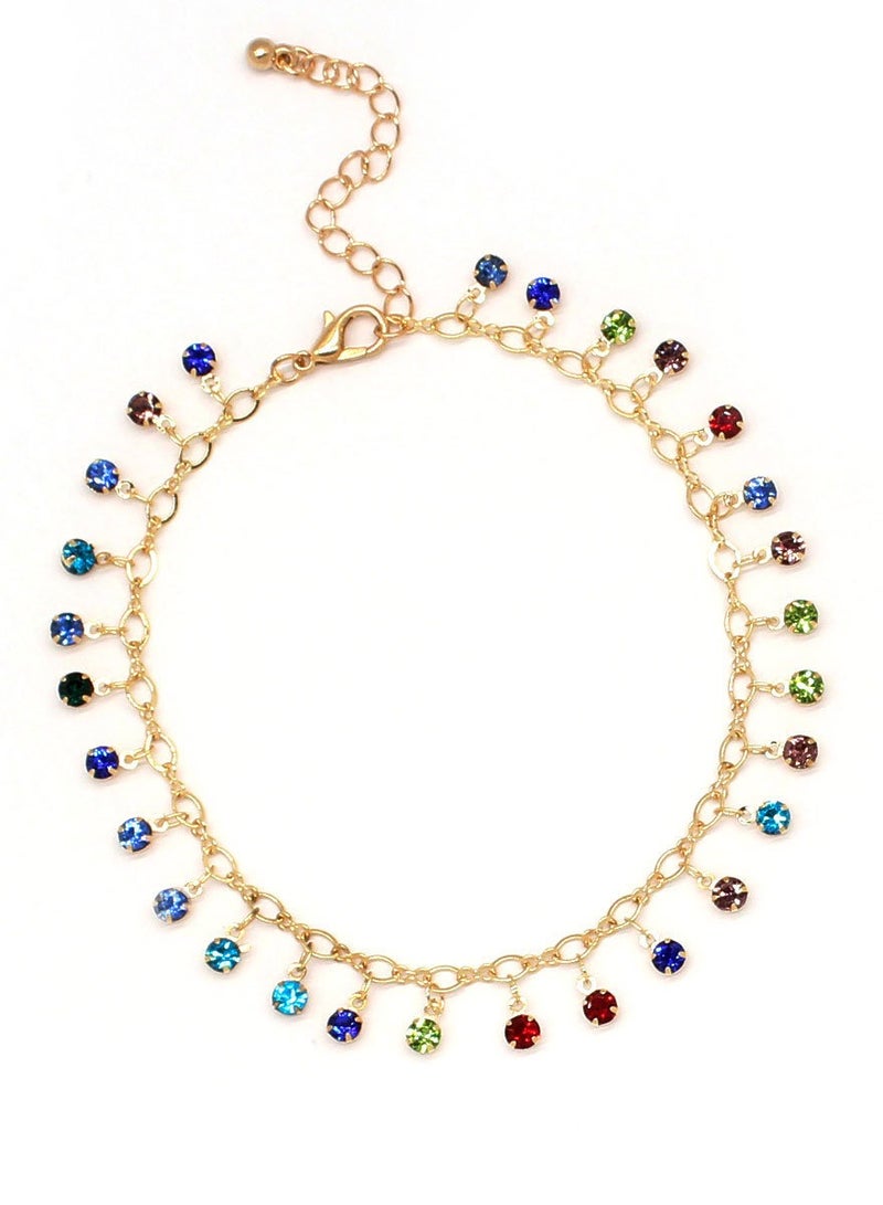 سوار كاحل مزين بالأحجار الكريمة للنساء - Image 4