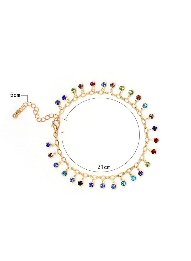 سوار كاحل مزين بالأحجار الكريمة للنساء - Image 5