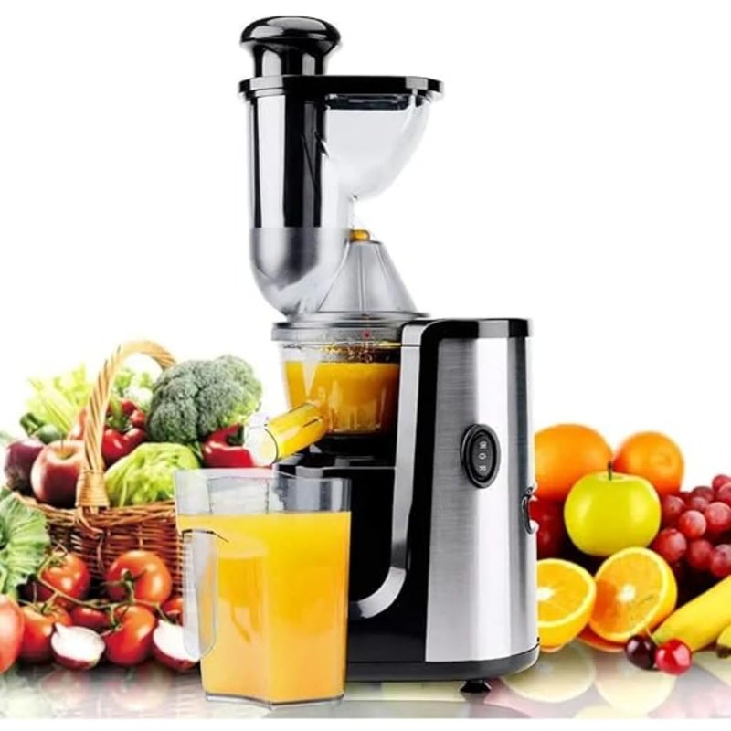 ZAMZIN Juicer Cold Press Masticating Juicer/Stainless Steel Juicer Extractor for Whole Fruits & Vegetablel, Easy Clean, Quiet Operation, Wide Feed Tube for Smoothies, Juices & Nut Milks - Image 2