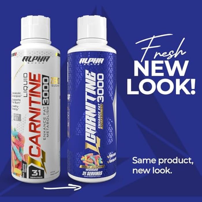 Alpha Supps L Carnitine Liquid 3000 | Stimulant-Free L-Carnitine Supplement for Men & Women | Pre-Workout Energy Boost & Muscle Recovery | Zero Sugar, Fat, & Carbs | 31 Servings (Sour Gummy Worms) - Image 2