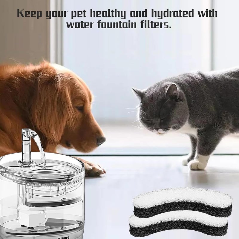 BIGTHREE Cat Fountain Filter, 6 Pcs Replacement Cat Water Fountain Filters, for NPET WF050 WF060 WF100, Filter Remove Odor to Keep Water Fresh in Pet Fountains - Image 3