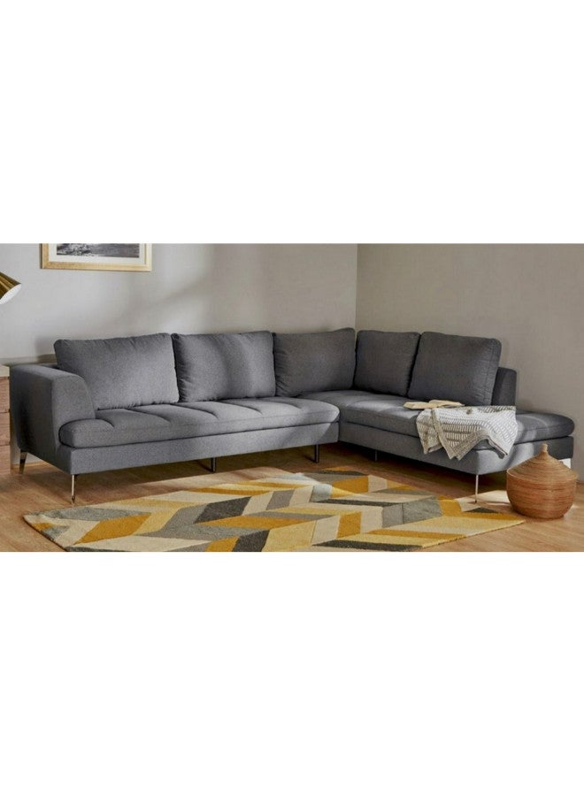 الهوم كنبة زاوية 5 مقاعد شكل حرفL   مقاس 280x80x180x80 سم - رمادي - Image 1