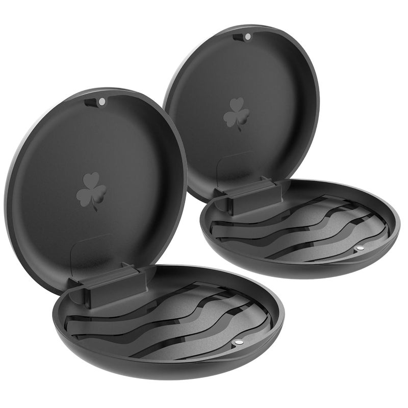 ZIZNBA ZIZNBA 2 Pack Retainer CasesSolid Orthodontic Retainer Case Black
