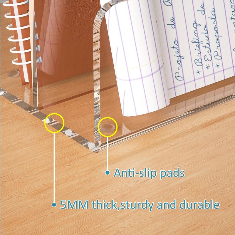 ARS Acrylic File Holder 3 Compartment - Clear Desk Organizer for Files and Magazines - Image 3
