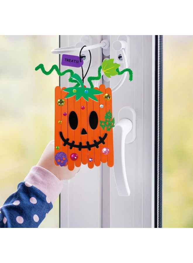 Winlyn 24 Sets Fall Crafts Kits Halloween Crafts Individual Fall Kids Crafts DIY Pumpkin Fall Decorations Craft Sticks Pumpkin Foam Stickers Arts and Crafts for Kids Classroom Activities Party Favors - Image 5