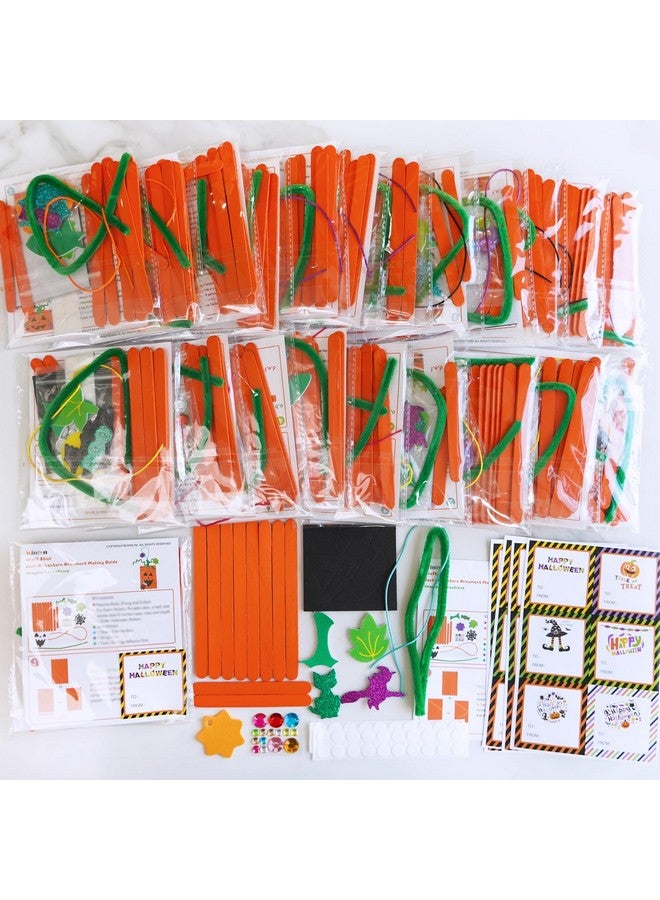 Winlyn 24 Sets Fall Crafts Kits Halloween Crafts Individual Fall Kids Crafts DIY Pumpkin Fall Decorations Craft Sticks Pumpkin Foam Stickers Arts and Crafts for Kids Classroom Activities Party Favors - Image 4