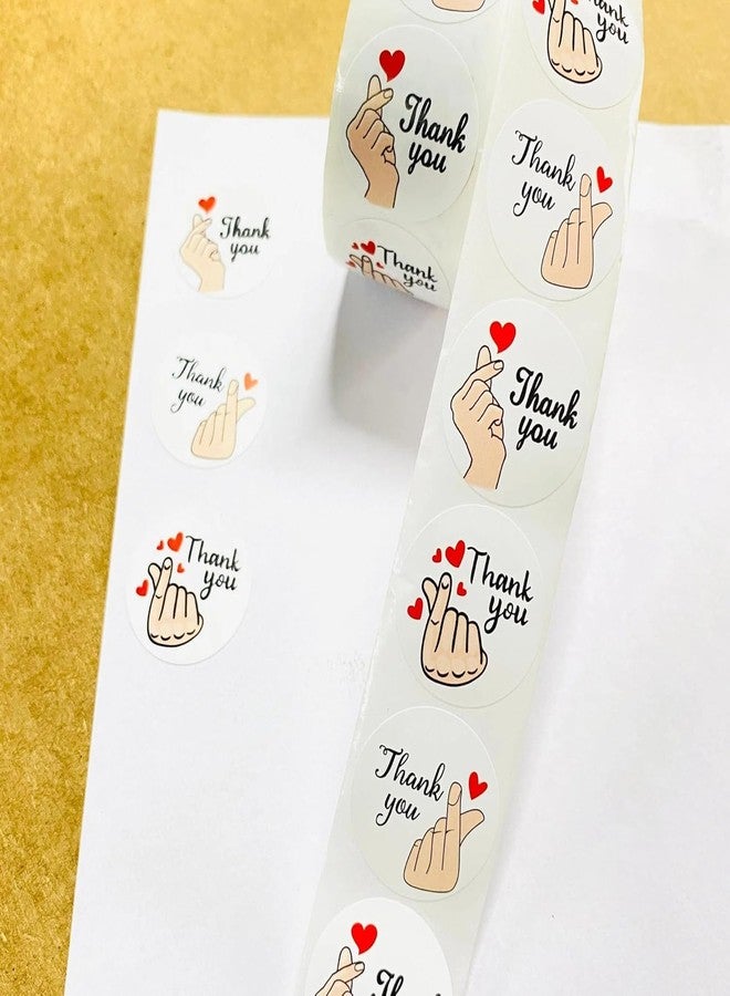 Touchcart 500 Pcs Watercolor Hand with Index Finger & Thumb Crossed Thank You Stickers, Round Thank You Adhesive Sticker for Small Business Wedding Supplies Packing Stickers Gift Wrap - Image 5