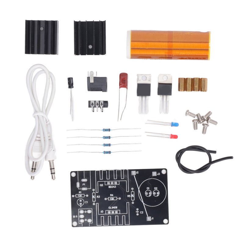 St DIY Mini Tesla Coil Kit: 15‑24V DC 2A Input - Music Playback & Arc Generating Function Mini Tesla Coil Plasma Speaker Kit for Electronic Hobbyists & Science Enthusiasts - Image 1