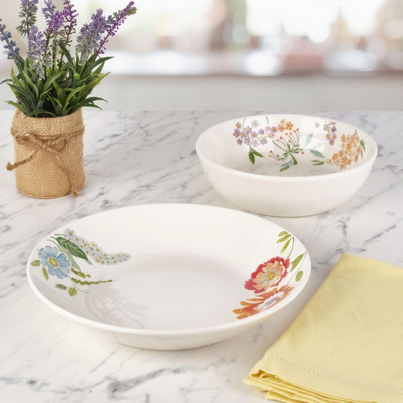 Fitz & Floyd Fitz and Floyd Meadow Floral Set of 2 Serving Bowls, 10.5 inch, 8.5 Inch - Image 5