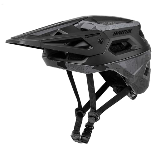BATFOX Bike HelmetMountain Bike Helmet Helmets for Men Women Adults Youth Black L5559CM - Image 1
