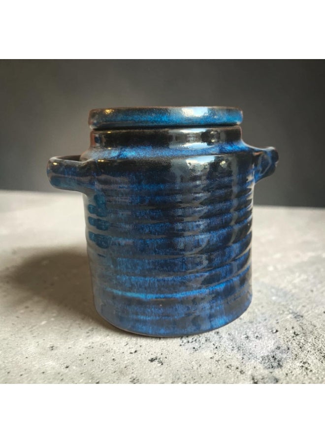 color zone pottery A 12 cm earthenware or ceramic pot that can withstand indirect heat, flame, or oven heating. - Image 1