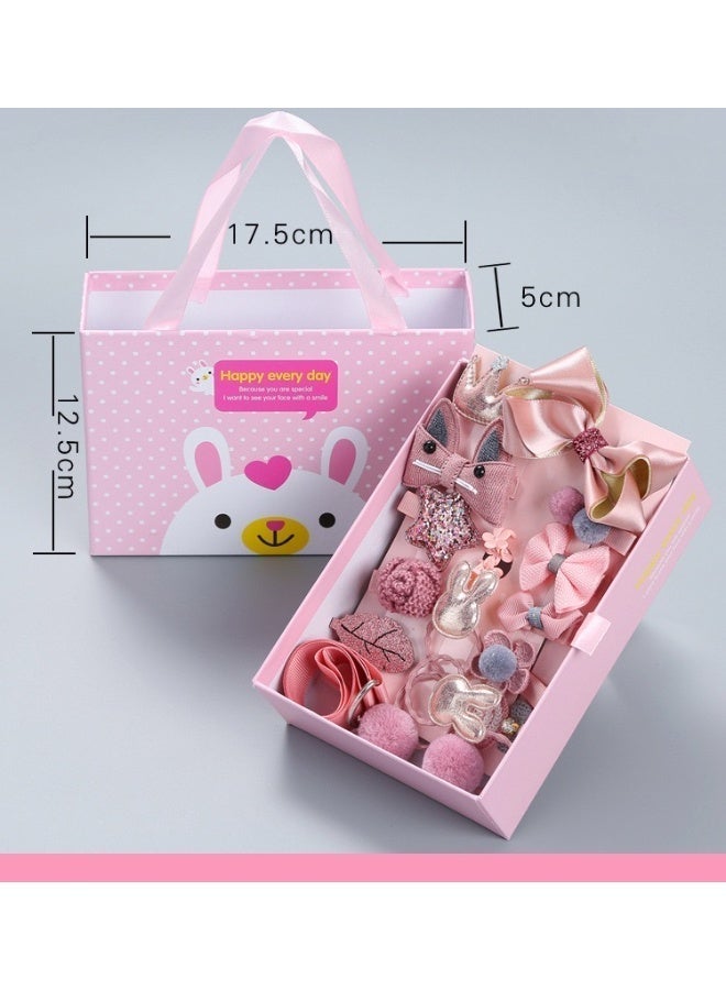 18-Pieces Baby Girls Hair Accessories Set, Pink Bow & Flower Hair Clips and Hair Ties Gift Box, Cute Princess Girls Headwear for Kids, Toddler Hair Bows Set for Birthday, Party, Daily Wear - Image 4