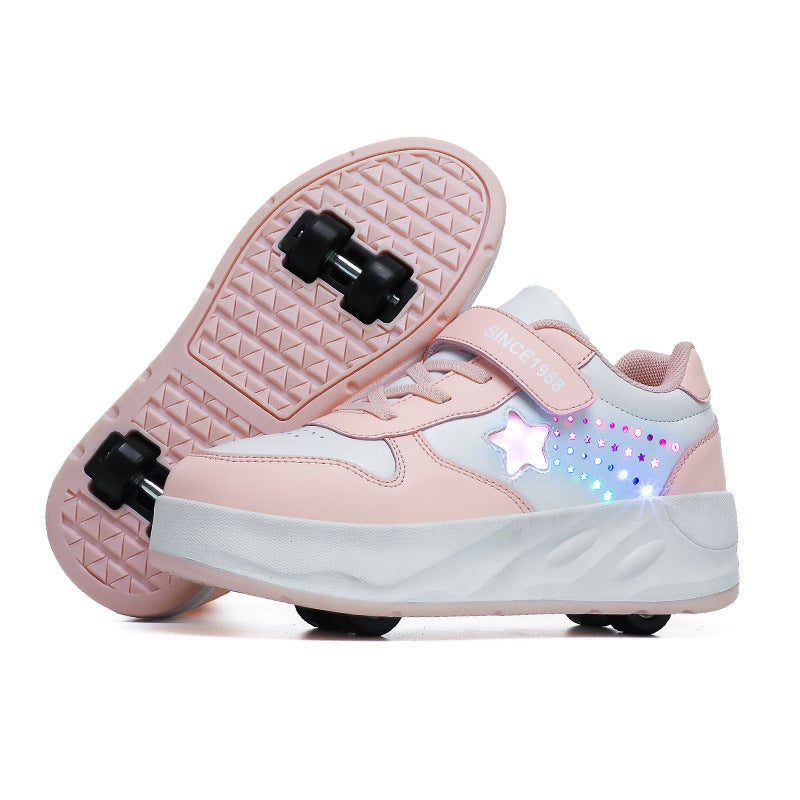 Specially Designed For Four-Wheel Heelys Shoes, Kidsren'S Luminous Roller Shoes, Boys And Girls' Skates, Deformed Wheel Shoes - Image 5