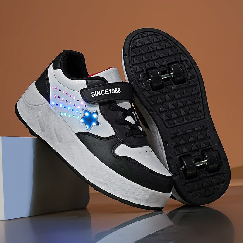 Specially Designed For Four-Wheel Heelys Shoes, Kidsren'S Luminous Roller Shoes, Boys And Girls' Skates, Deformed Wheel Shoes - Image 1