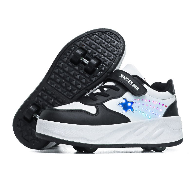 Specially Designed For Four-Wheel Heelys Shoes, Kidsren'S Luminous Roller Shoes, Boys And Girls' Skates, Deformed Wheel Shoes - Image 2