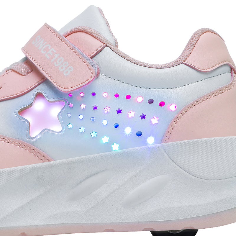 Specially Designed For Four-Wheel Heelys Shoes, Kidsren'S Luminous Roller Shoes, Boys And Girls' Skates, Deformed Wheel Shoes - Image 4