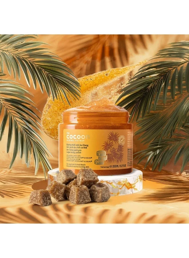 The Cocoon Original Vietnam  An Giang Palmyra Palm Body Polish 200ml Natural Sugar Scrub with Pentavitin and Essential Oils for Smooth Hydrated Skin  | Best Price UAE