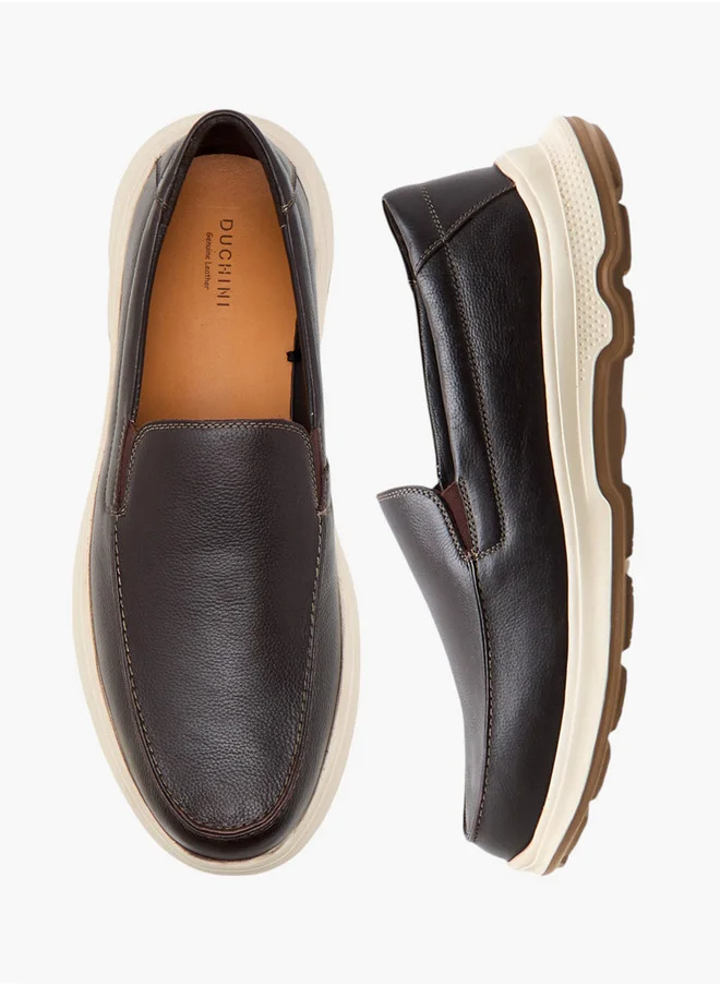 DUCHINI Men's Textured Slip-On Mocassins