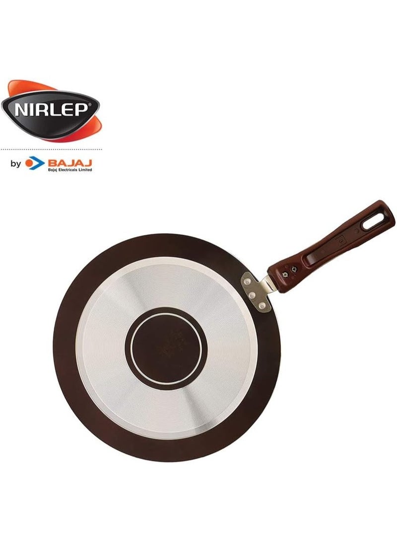 NIRLEP IJFT 27 by Bajaj Electricals Selec+ J Class Aluminium 27 Cm Non Stick Induction Flat Tawa, 5 mm, Maroon - Image 4