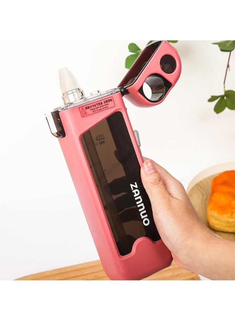 Hanayo - Water Bottle 350ml with Precise Scale & Handle Drink Bottle for Sports Travel & Daily Use(Blue) - Image 1