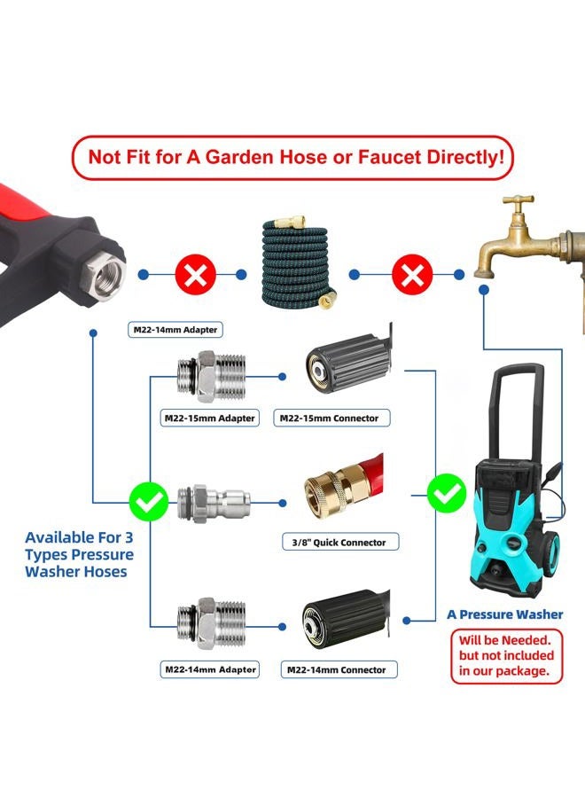 DUSICHIN Pressure Washer Gun 4000 PSI Snow Foam Cannon Dual-Ended Shift Valve Short Wand, Foam Lance Kit Dual Connector Accessory, 7 Pressure Washer Tips Nozzle holders Swivel Joint Fitting DUS2913 - Image 2