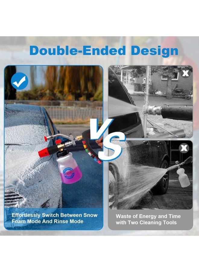 DUSICHIN Pressure Washer Gun 4000 PSI Snow Foam Cannon Dual-Ended Shift Valve Short Wand, Foam Lance Kit Dual Connector Accessory, 7 Pressure Washer Tips Nozzle holders Swivel Joint Fitting DUS2913 - Image 4