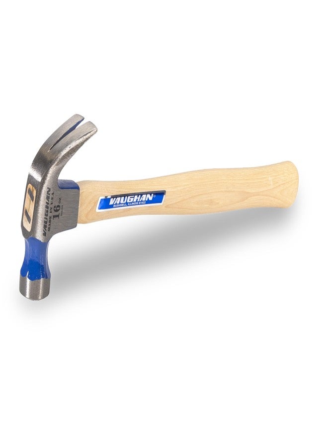VAUGHAN Curved Claw Nail Hammer, Hickory Handle, 16 oz, Made In The USA, DO16, VN11403 - Image 1