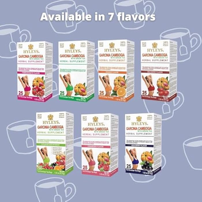 HYLEYS Tea Garcinia Cambogia Green Tea with Pomegranate Flavor - 25 Tea Bags - Image 2