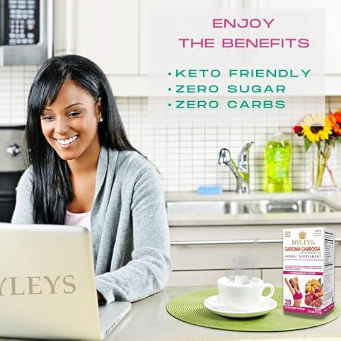 HYLEYS Tea Garcinia Cambogia Green Tea with Pomegranate Flavor - 25 Tea Bags - Image 4
