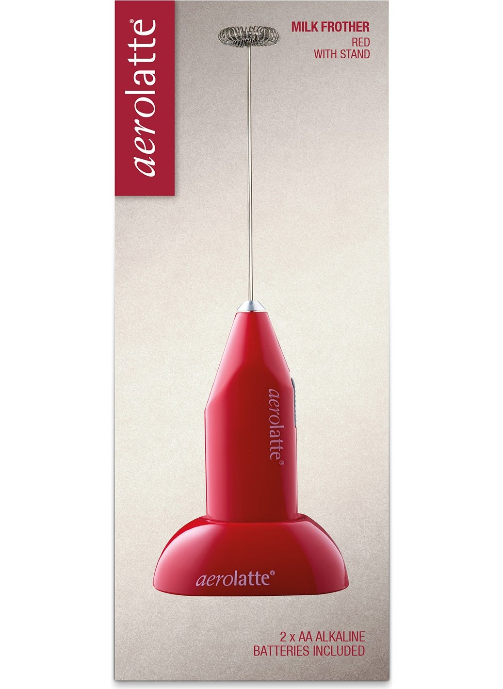 aerolatte Original Non-Steam Coffee / Milk Frother with Stand Red  - Image 4