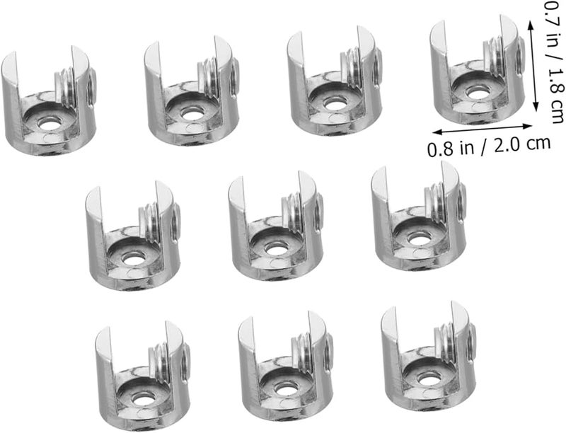 10 Pcs Zinc Alloy Adjustable Glass Clip Shelf Brackets For Cabinet Mirror Mount - Image 3