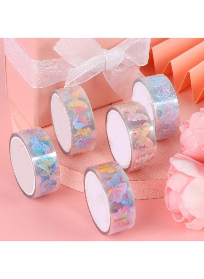Haomian - 10 Rolls Waterproof Plastic Tape Cute 15Mm Wide Self-Adhesive Tape Butterfly And Fruits Pattern Masking Clear Printed Sticker Lovely Gift For Scrapbook, Bullet Journal, Planner, Arts & Crafts-65.6 Ft - Image 1