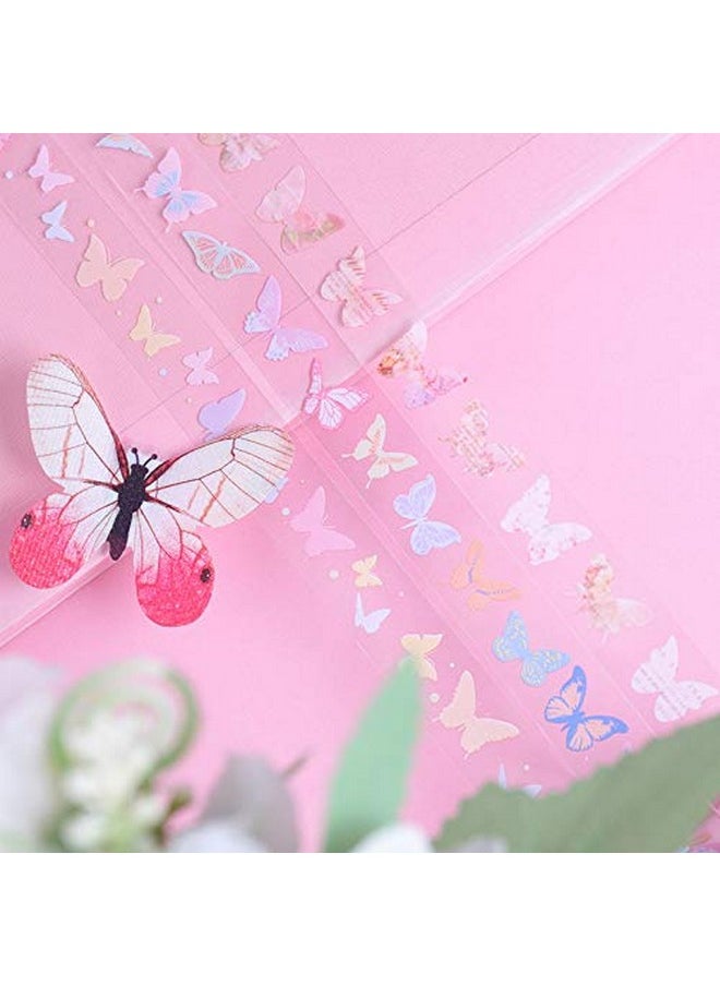 Haomian - 10 Rolls Waterproof Plastic Tape Cute 15Mm Wide Self-Adhesive Tape Butterfly And Fruits Pattern Masking Clear Printed Sticker Lovely Gift For Scrapbook, Bullet Journal, Planner, Arts & Crafts-65.6 Ft - Image 1